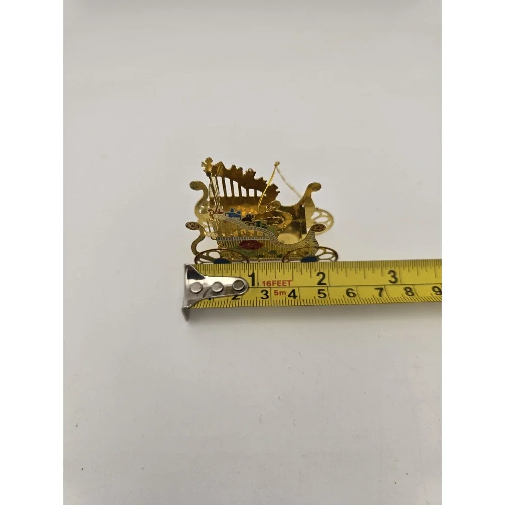 Vintage Polished Brass Sleigh‎ Santa's Sled Ornament